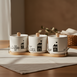Porcelain Spice Jar Set - 3 Pcs